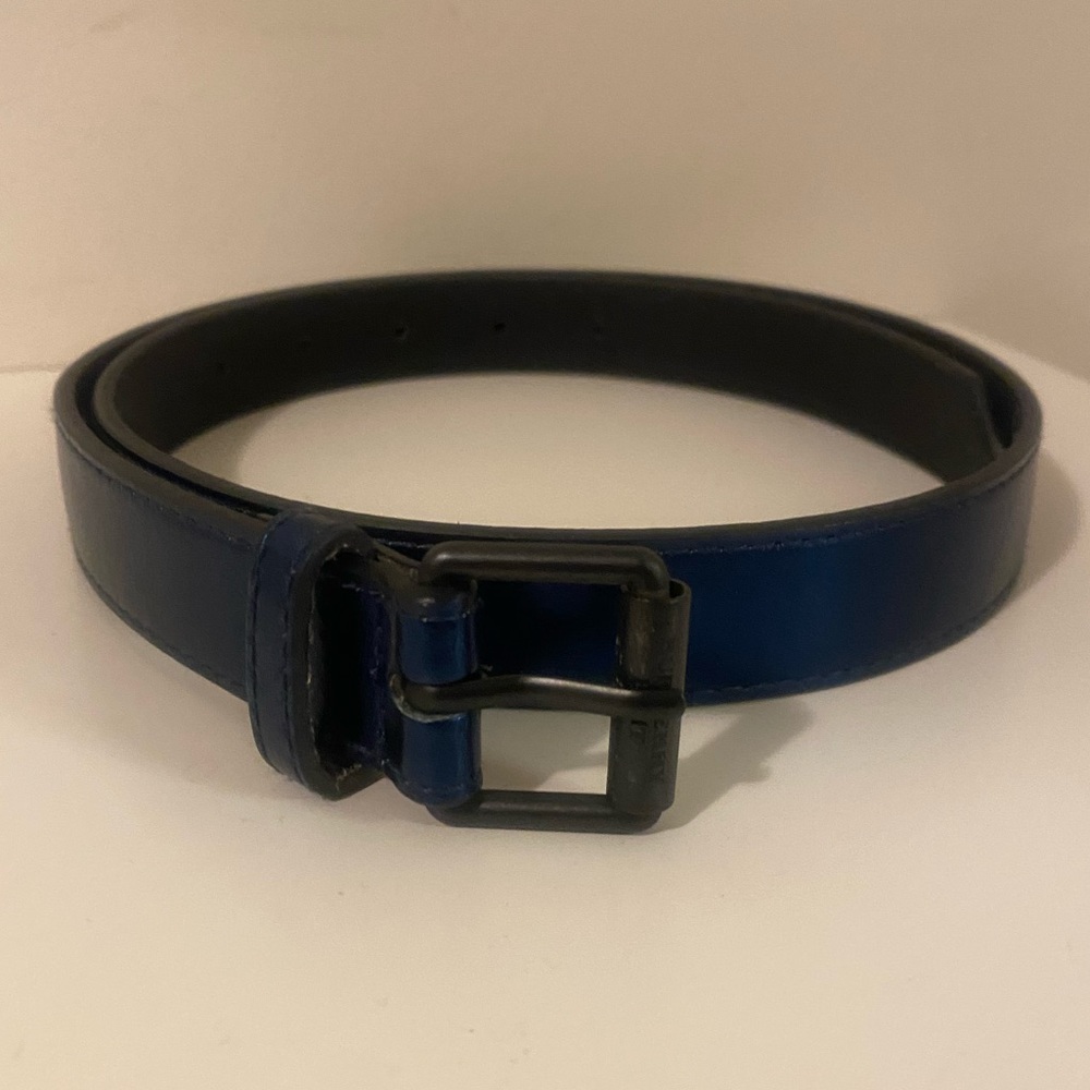 Burberry Brit Women's Metallic Blue Leather Belt